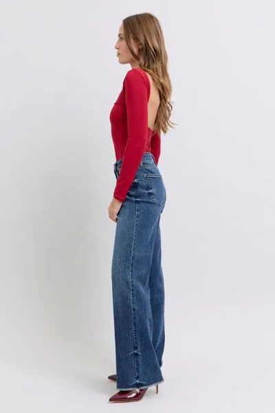 Judy Blue Full Size Raw Hem Mid Rise Jeans ONLINE EXCLUSIVE
