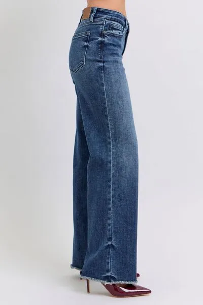 Judy Blue Full Size Raw Hem Mid Rise Jeans ONLINE EXCLUSIVE