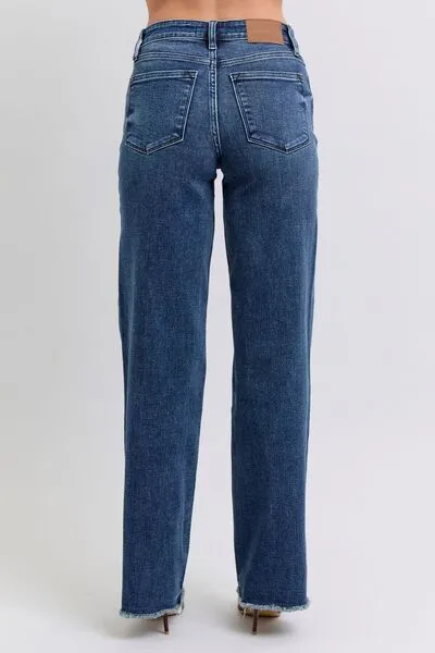 Judy Blue Full Size Raw Hem Mid Rise Jeans ONLINE EXCLUSIVE