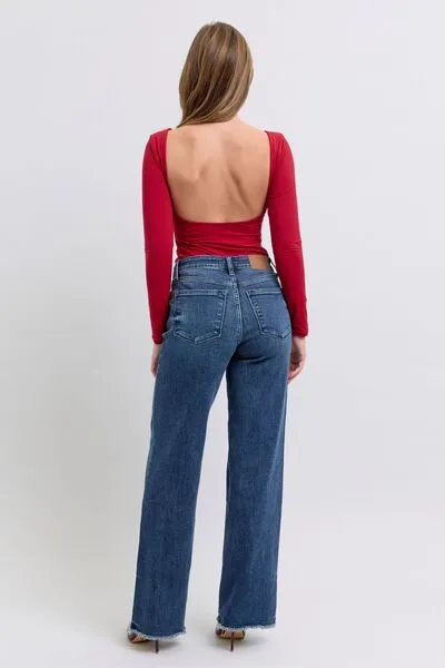 Judy Blue Full Size Raw Hem Mid Rise Jeans ONLINE EXCLUSIVE