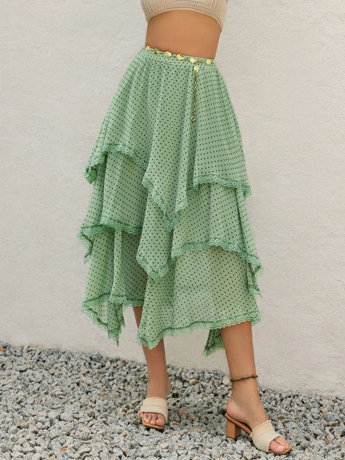 Lace Detail Layered Skirt-3 prints