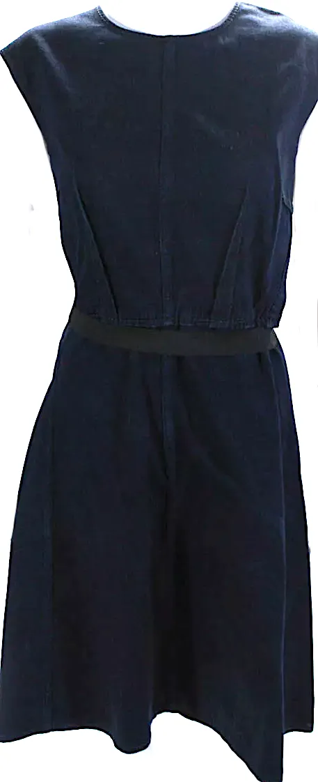 Lanvin/Acne Studios Collab. Blue Dark Wash Denim Sleeveless A-line Shift Dress