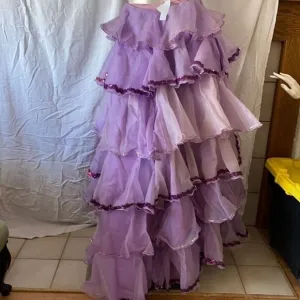 Lavender Floor Length Skirt Ruffled Skirt