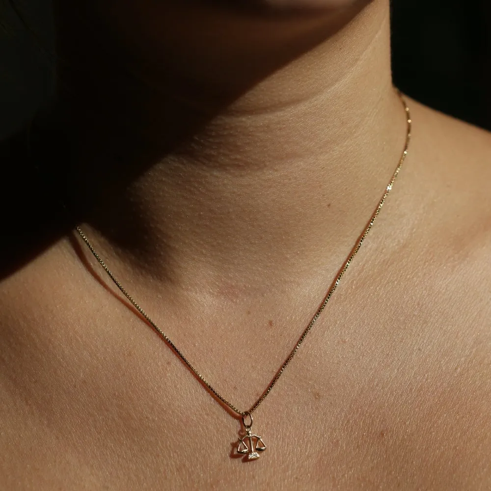 LIBRA DANGLE CHARM | 14K GOLD & WHITE DIAMOND