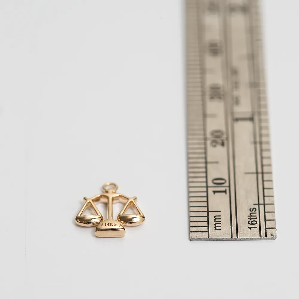 LIBRA DANGLE CHARM | 14K GOLD & WHITE DIAMOND