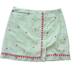 Lilly Pulitzer Rare Vintage Striped Seersucker Strawberry Lime Skort - 0
