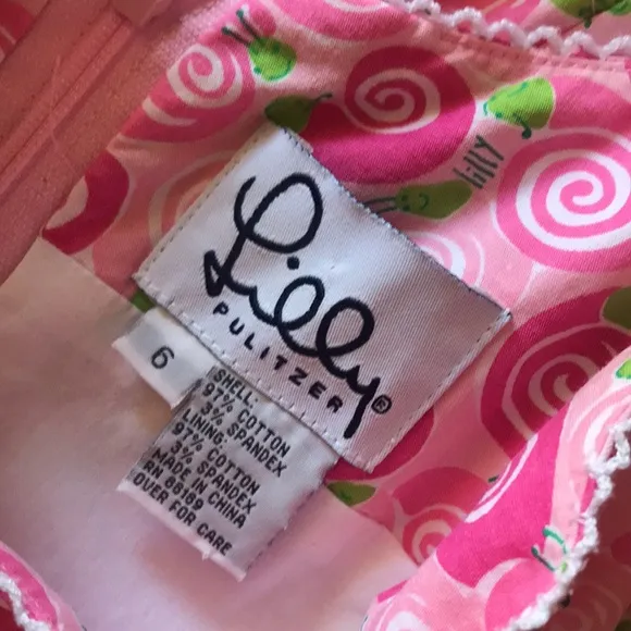 Lilly Pulitzer Rare Vintage White Label Y2k Slip Dress Snail Print Barbie Pink 6