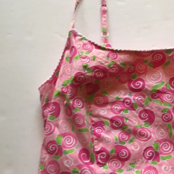 Lilly Pulitzer Rare Vintage White Label Y2k Slip Dress Snail Print Barbie Pink 6