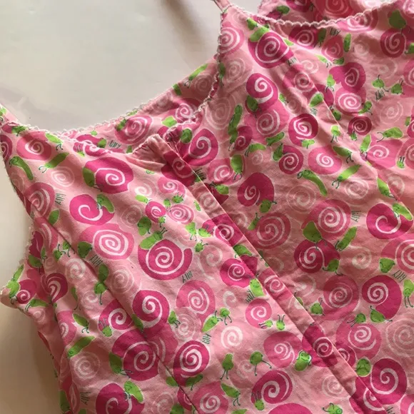 Lilly Pulitzer Rare Vintage White Label Y2k Slip Dress Snail Print Barbie Pink 6