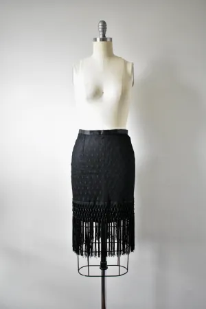 Little Black Skirt With Fringe By Dolce and Gabbana