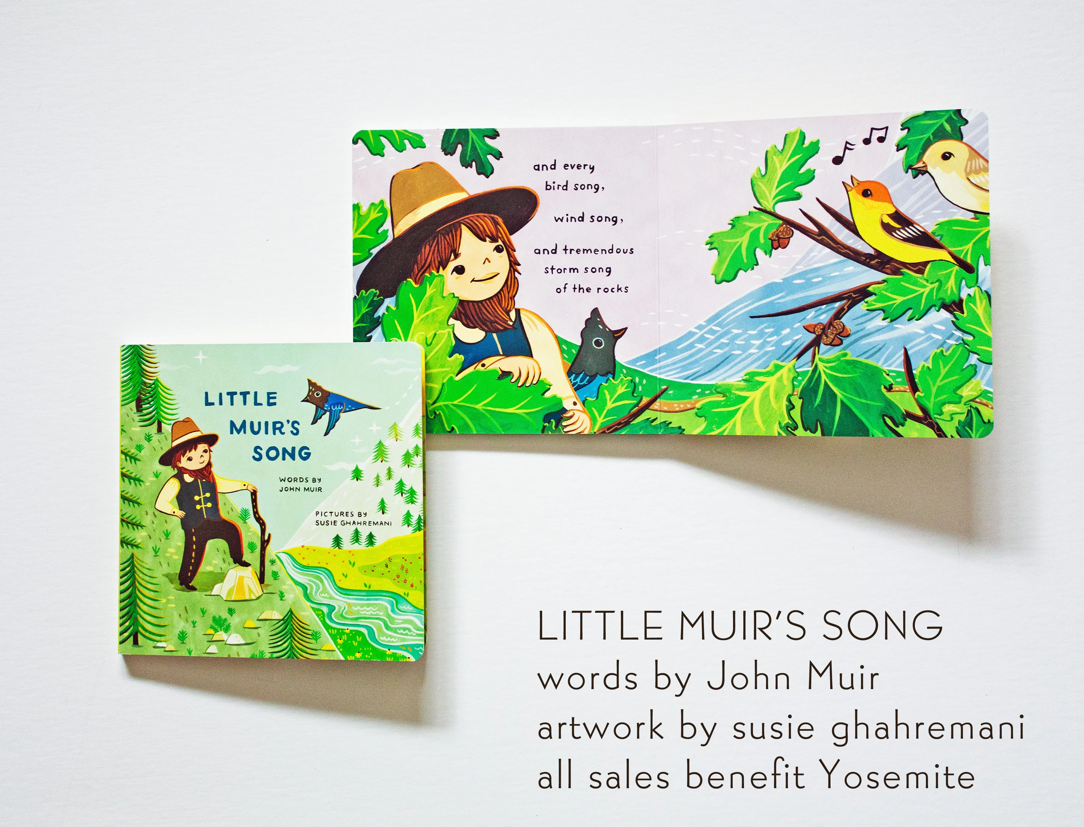 Little Muir's Song -- Children's Picture Board Book by John Muir, illustrated by Susie Ghahremani