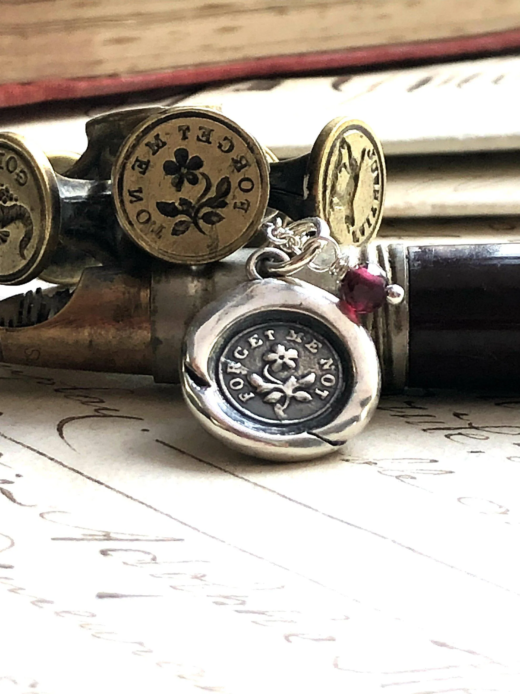 Lost Child Memorial Wax Seal Necklace | Forget Me Not Keepsake