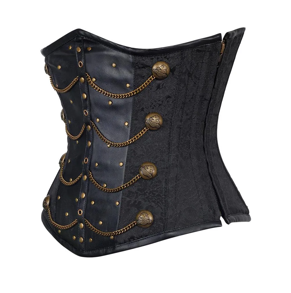 Maximoff Brocade Underbust Corset With Chains