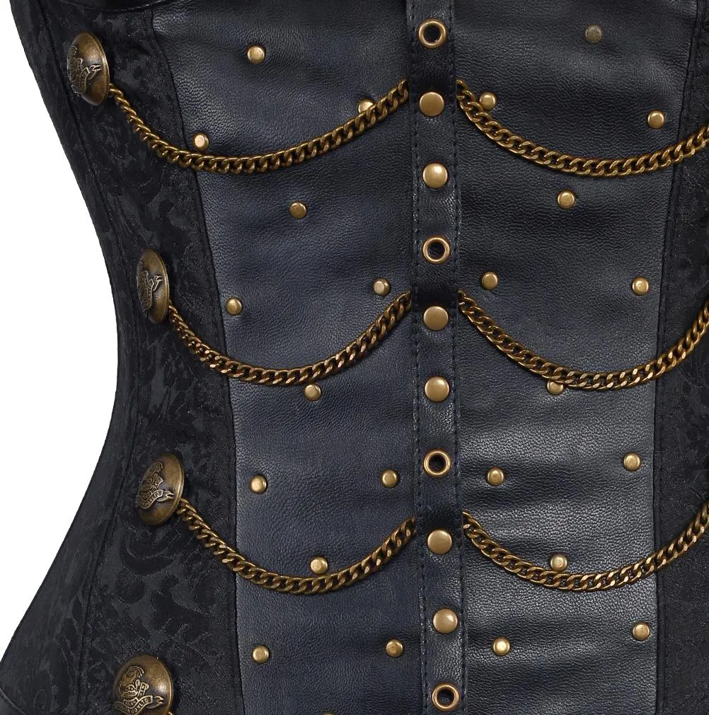 Maximoff Brocade Underbust Corset With Chains