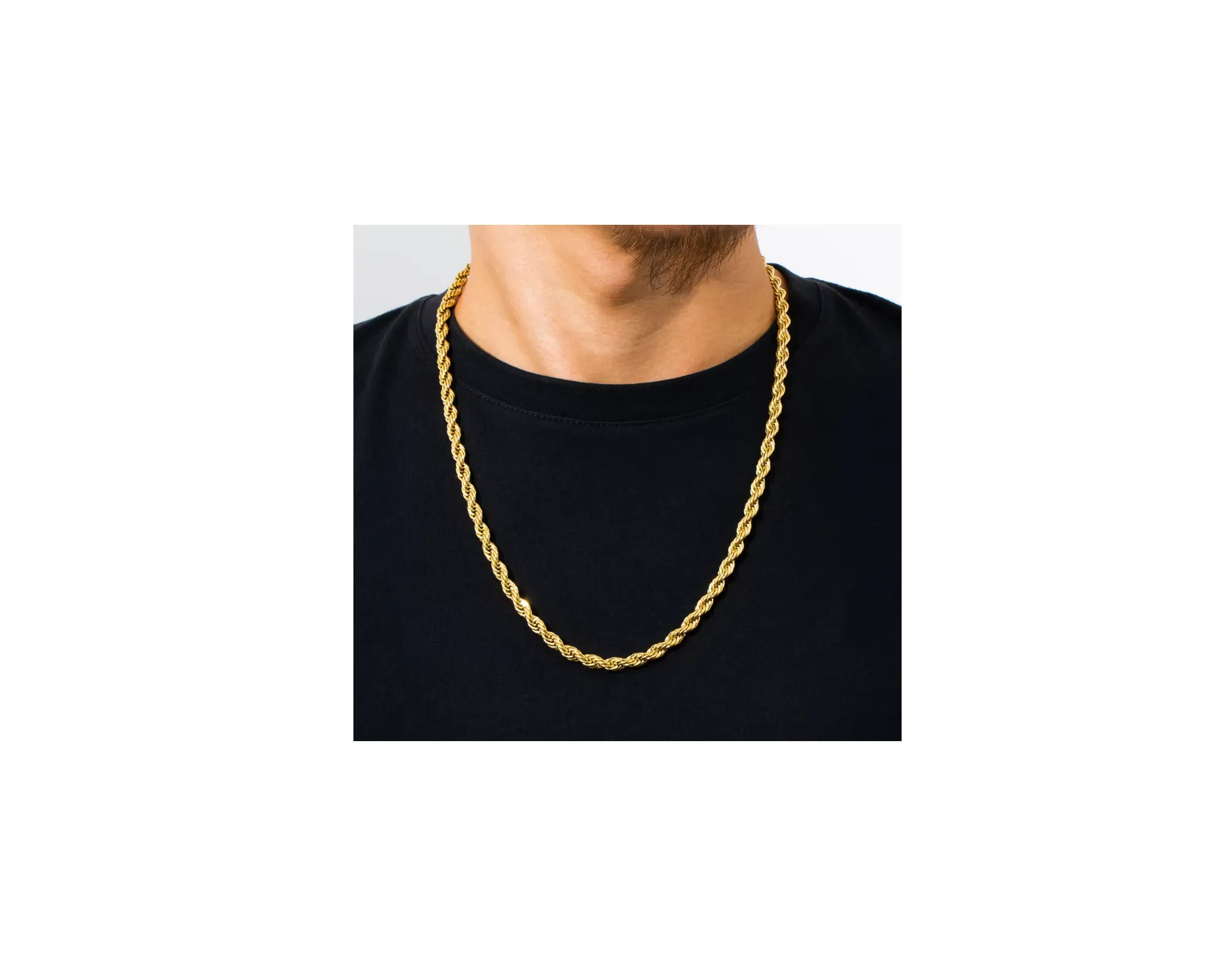 Men's Solid Rope Chain Necklace - Silver