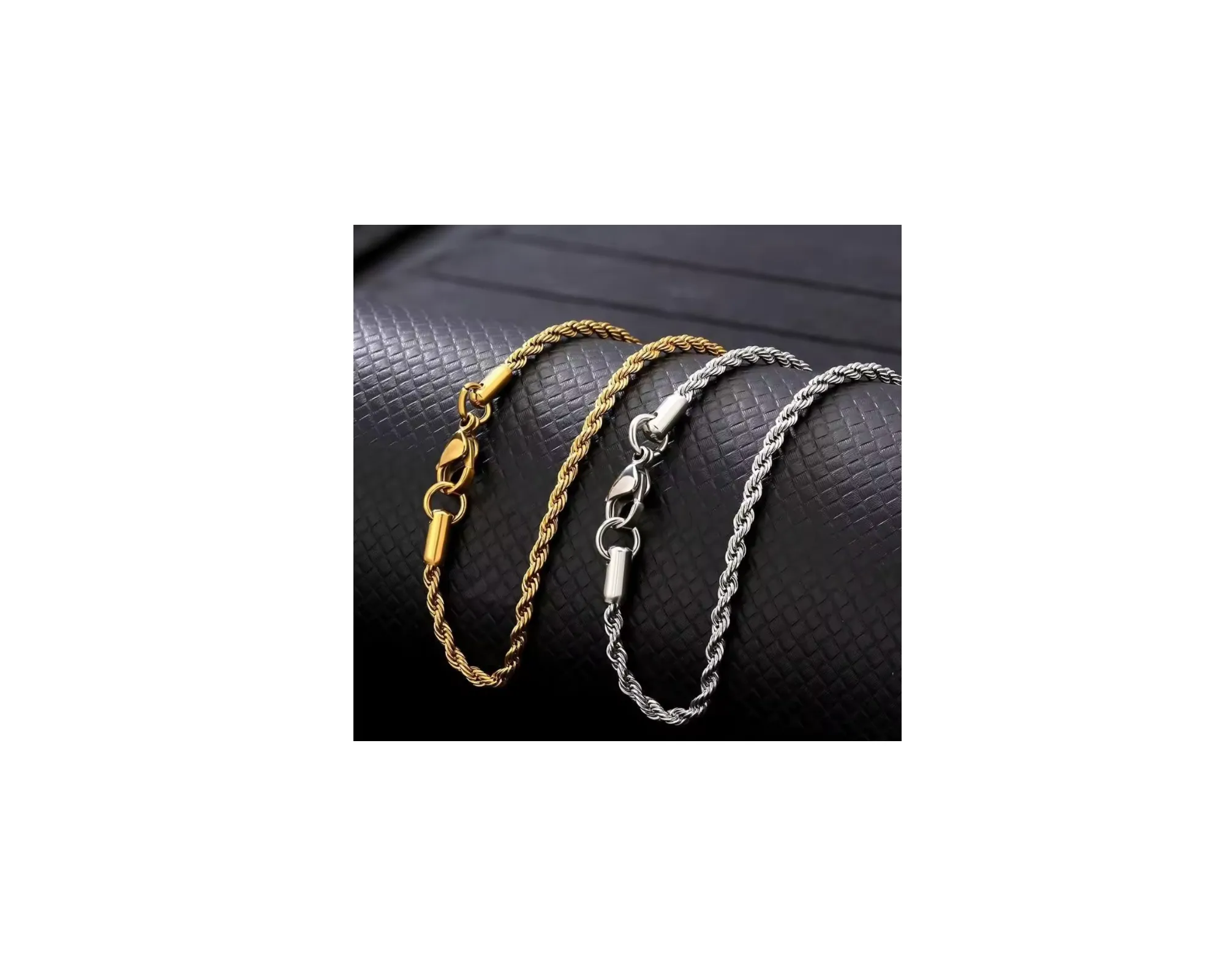Men's Solid Rope Chain Necklace - Silver