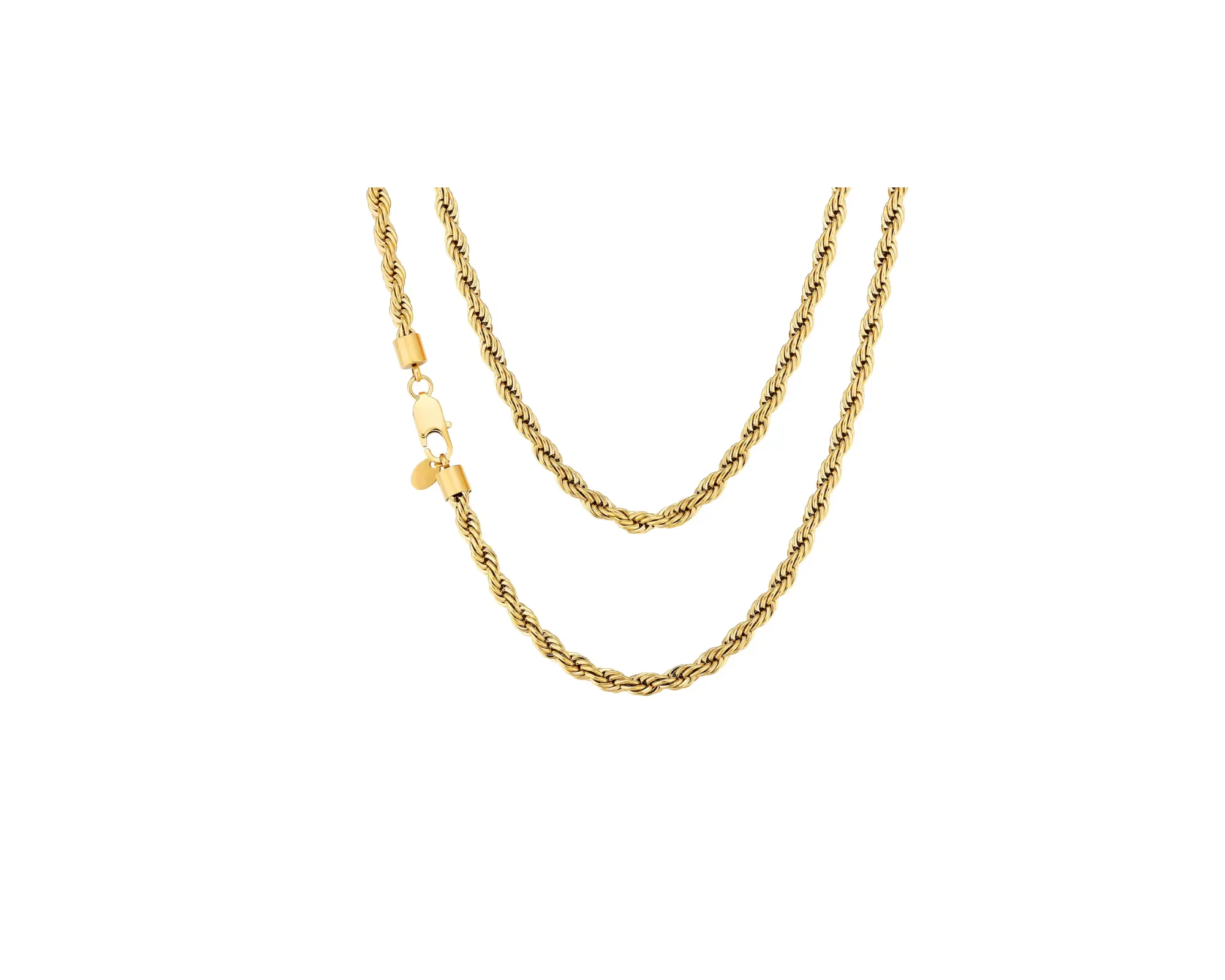 Men's Solid Rope Chain Necklace - Silver
