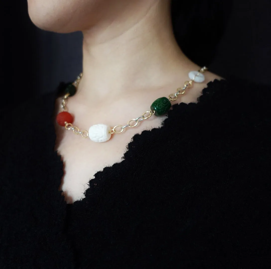 Metropolis Hermit Gem Station Necklace
