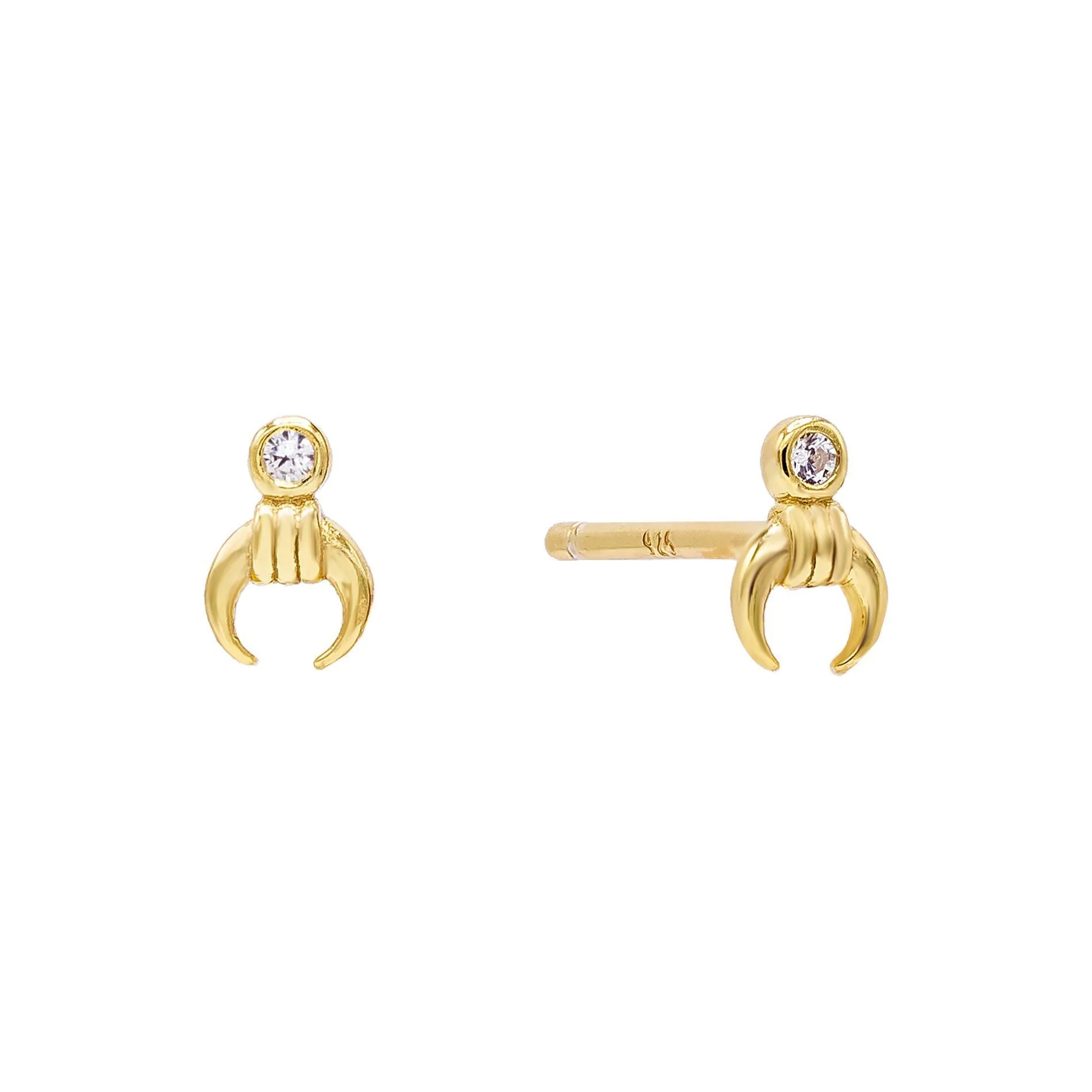 Mini Cowhorn Stud Earring