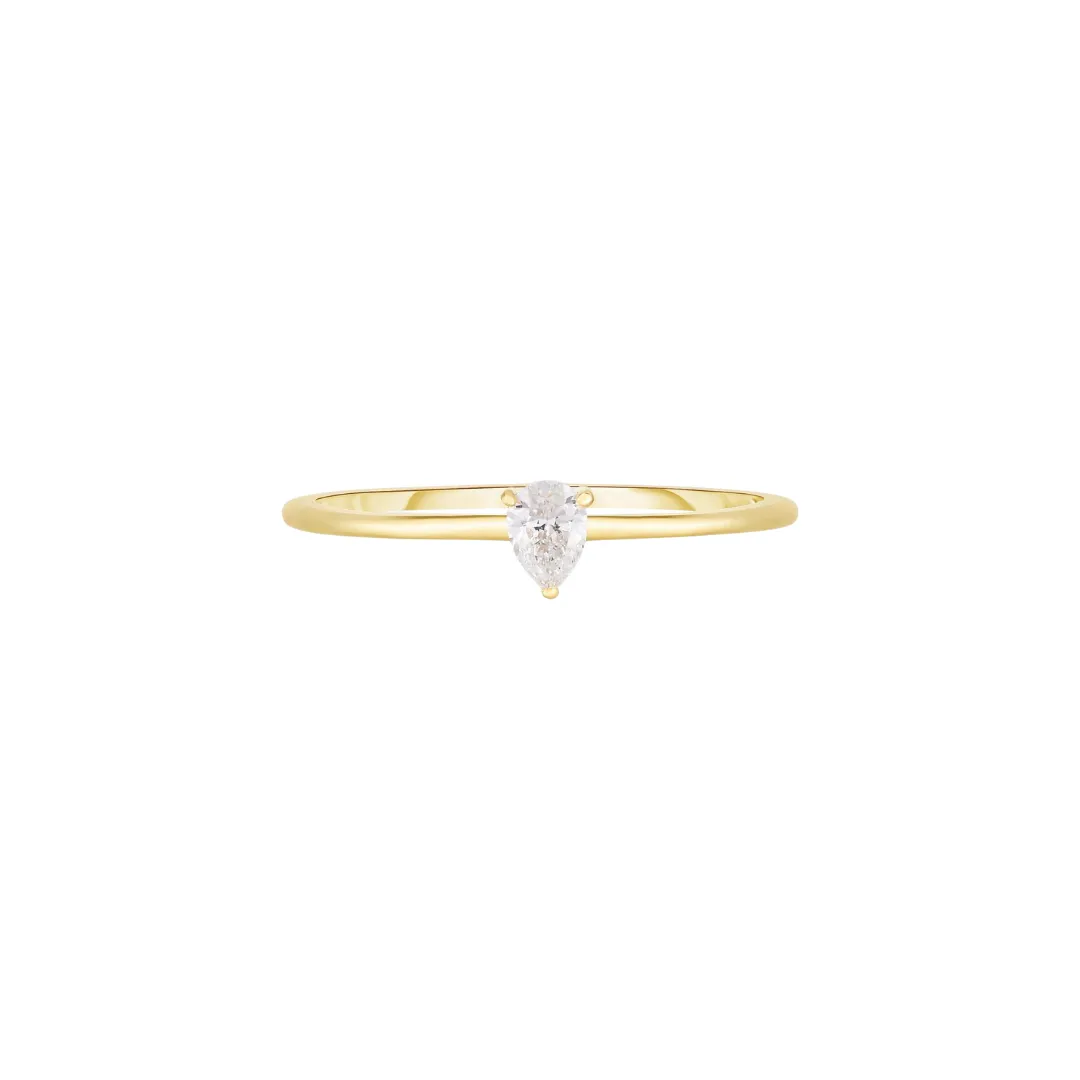Mini Diamond Pear Ring