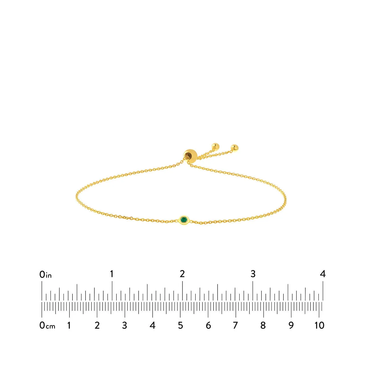 Mini Emerald Bezel Bolo Bracelet