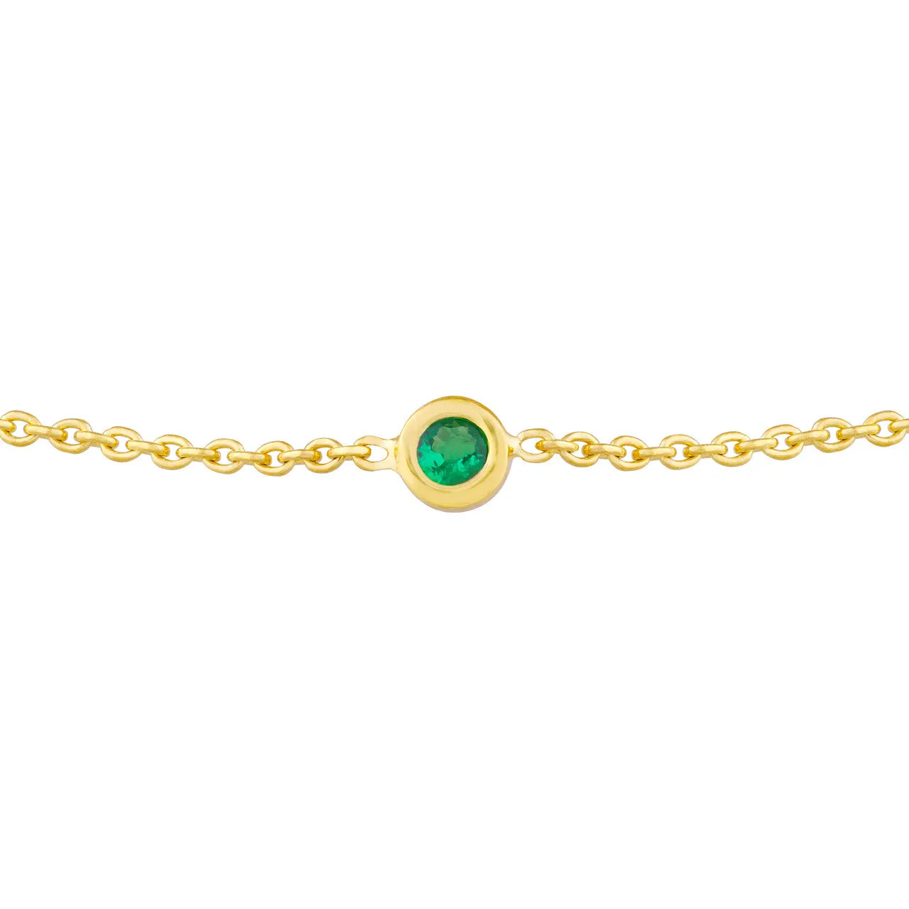 Mini Emerald Bezel Bolo Bracelet