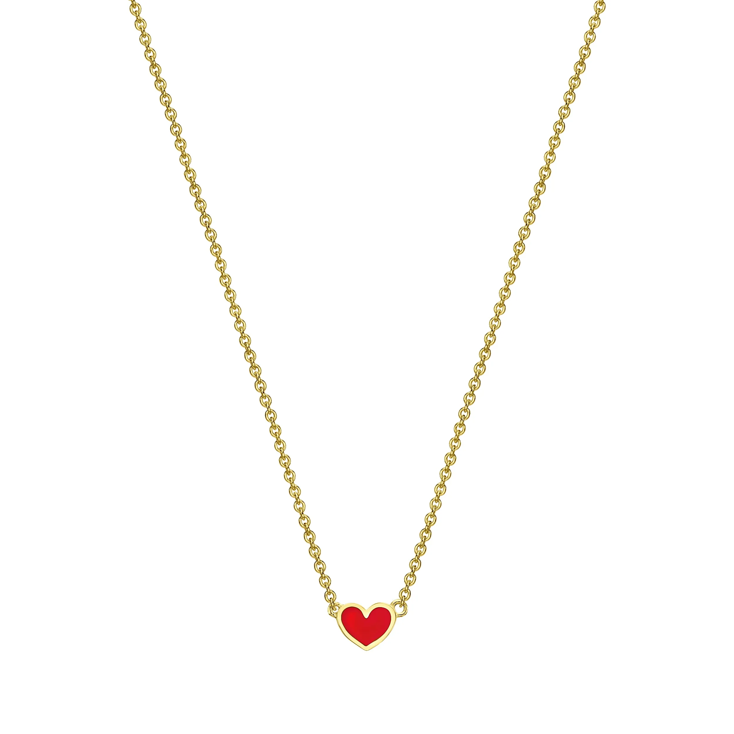 Mini Enamel Heart Necklace
