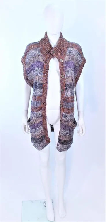 MISSONI Mauve Wool Knit Vest Size Large