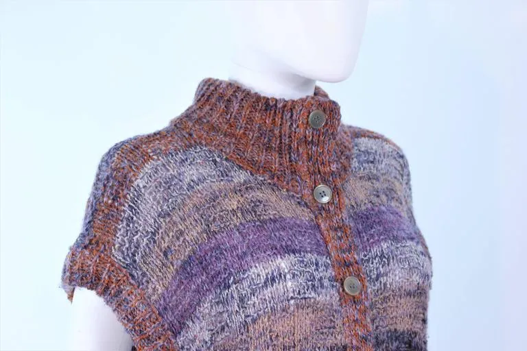 MISSONI Mauve Wool Knit Vest Size Large