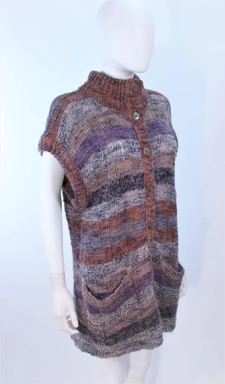 MISSONI Mauve Wool Knit Vest Size Large