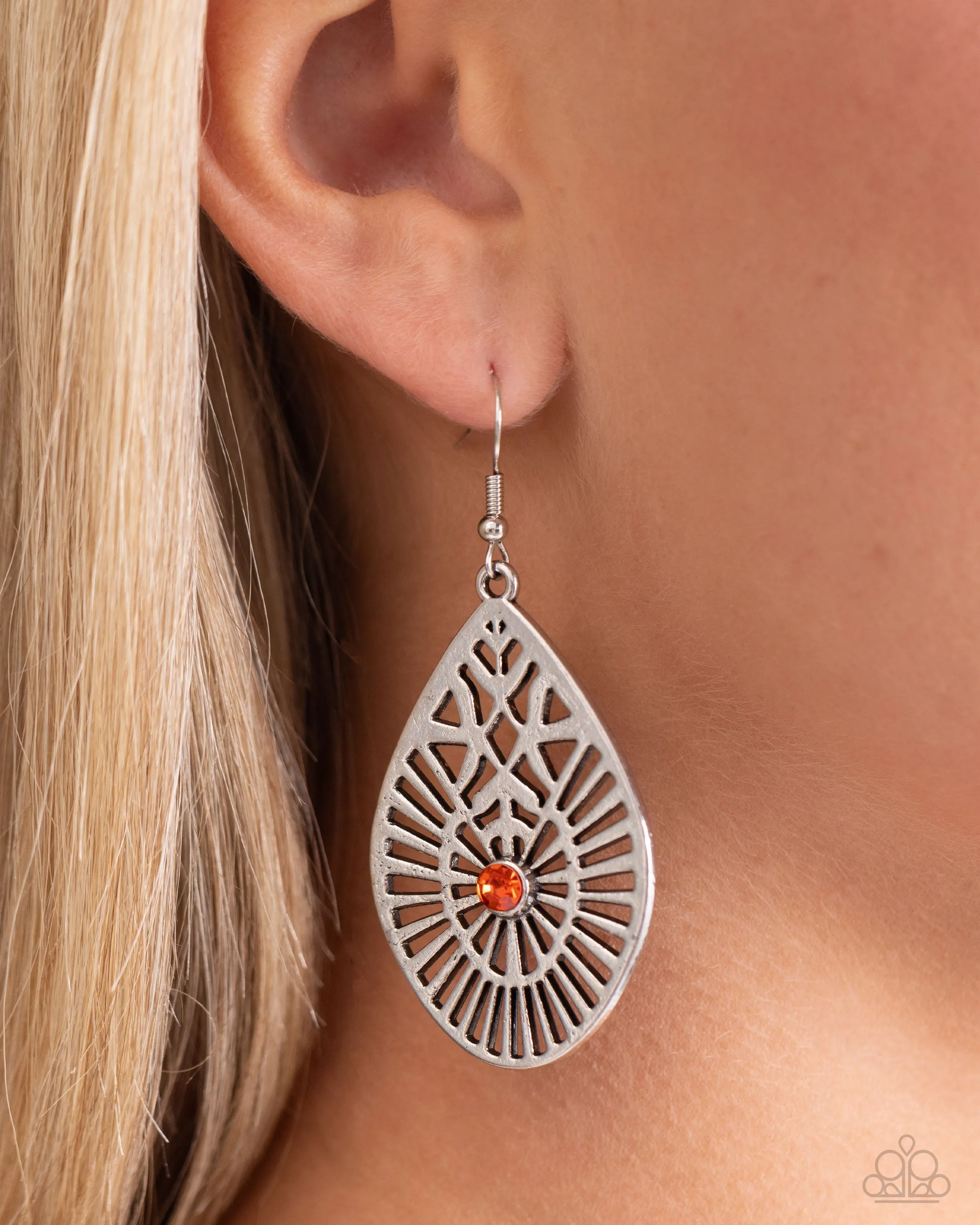 Modern Mural - Orange Earrings - Paparazzi Accessories