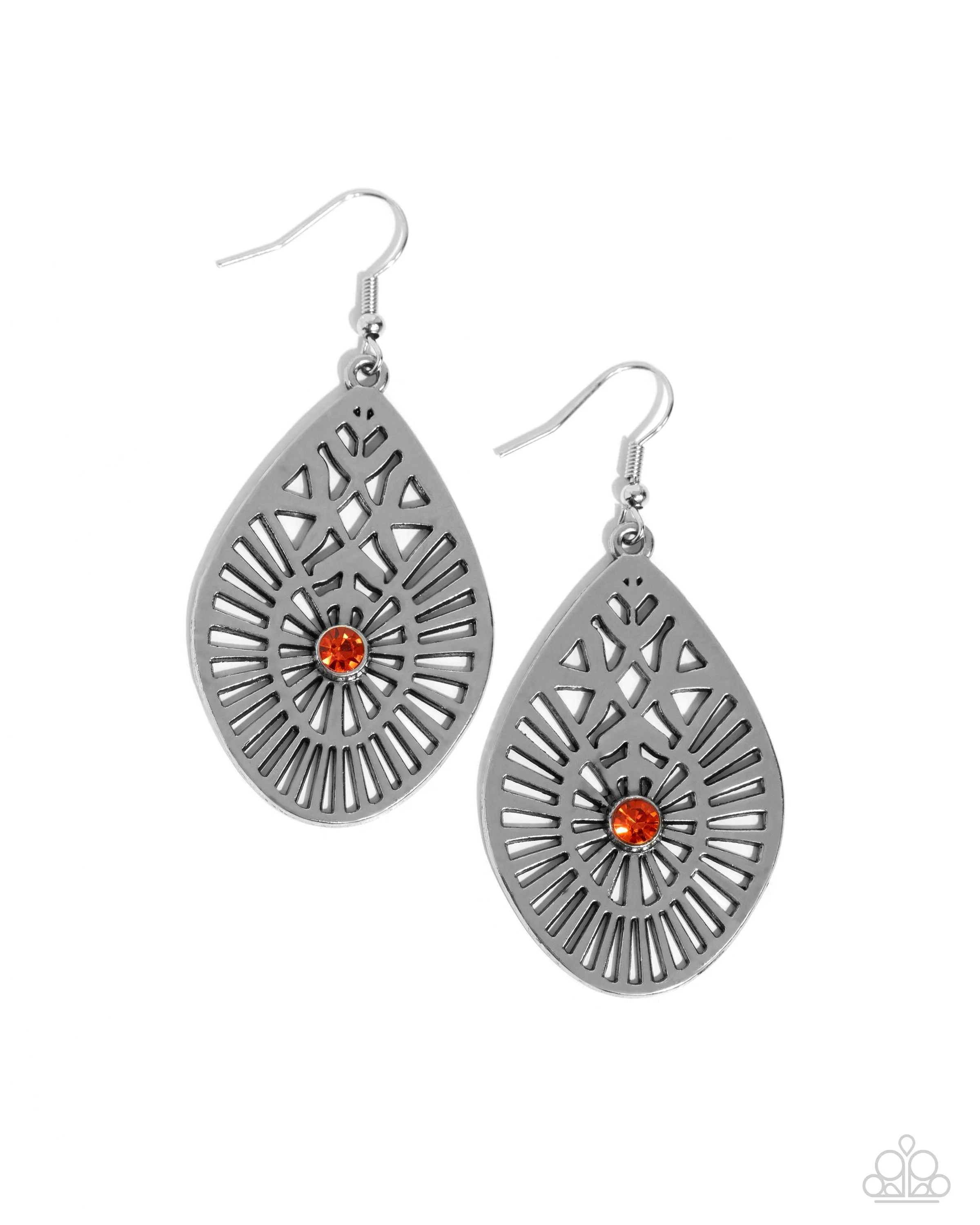 Modern Mural - Orange Earrings - Paparazzi Accessories