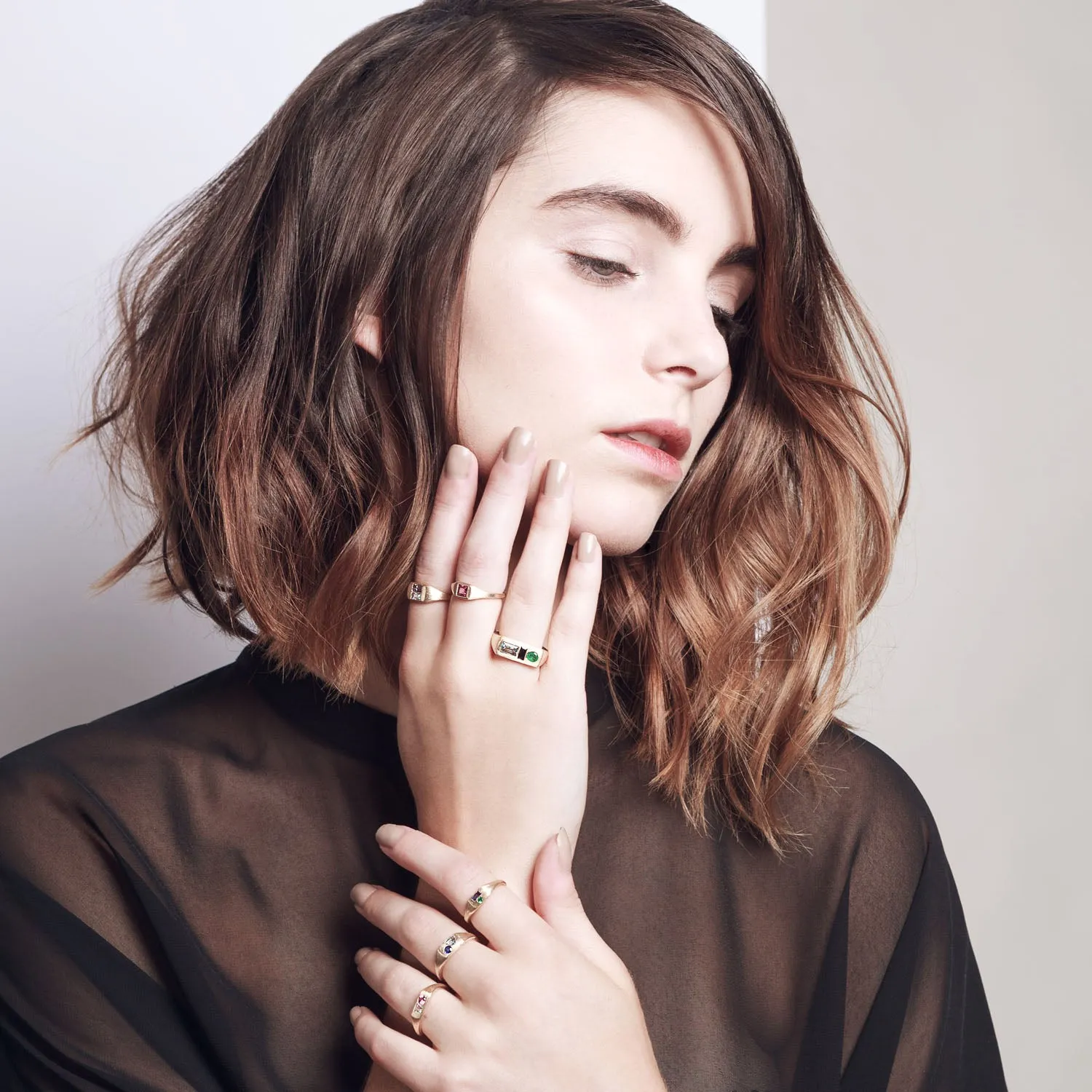 Modernist Signet Ring - Double Baguettes