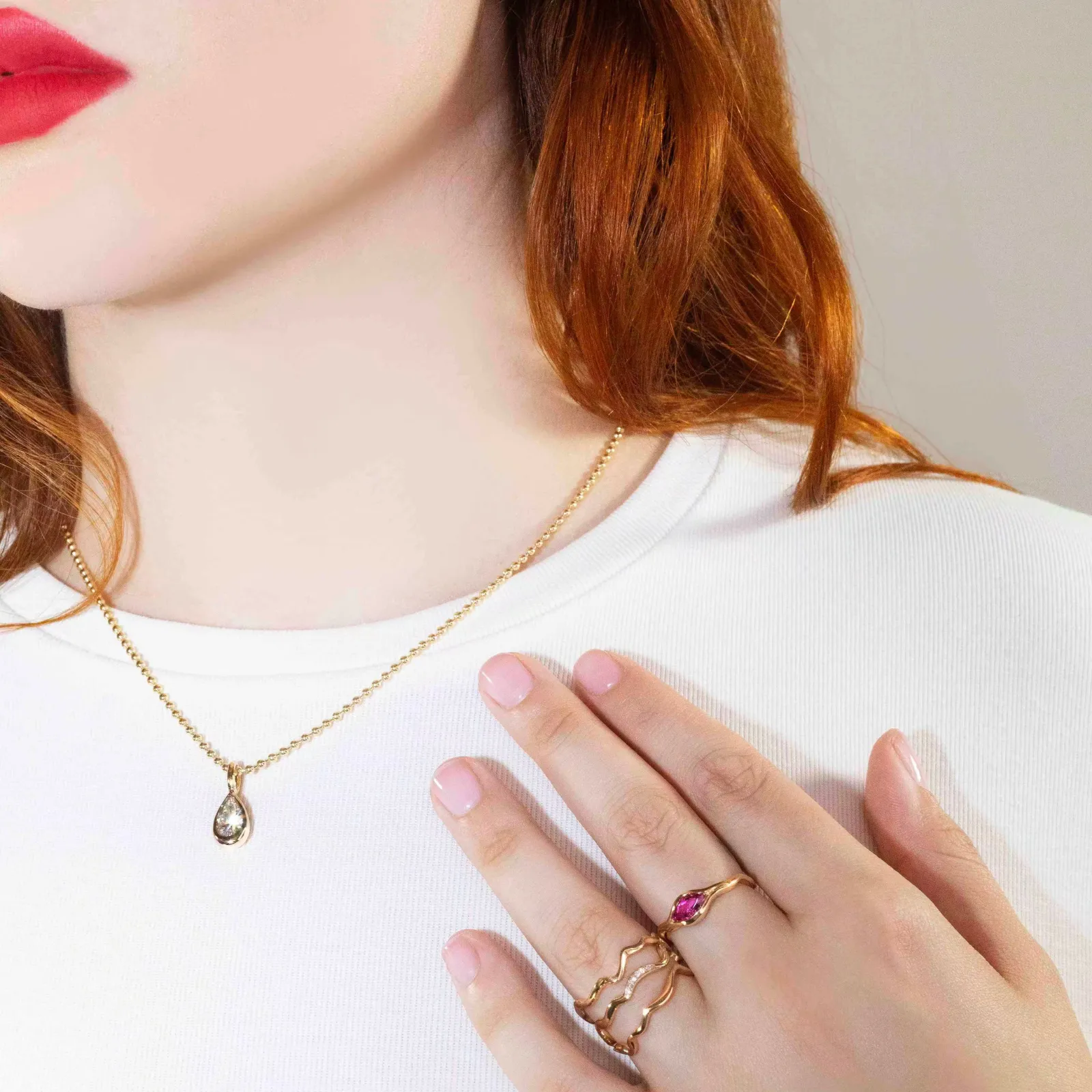 Molten Solitaire Charm - Pear