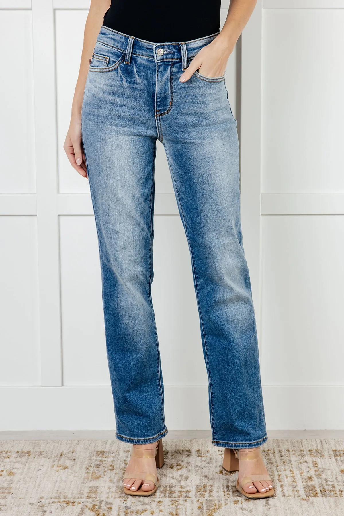 Nivea Vintage Wash Thermal Straight Jeans by Judy Blue