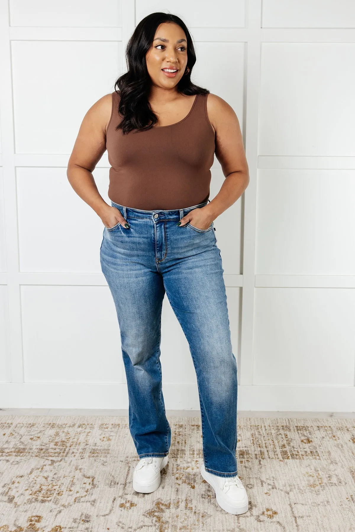 Nivea Vintage Wash Thermal Straight Jeans by Judy Blue