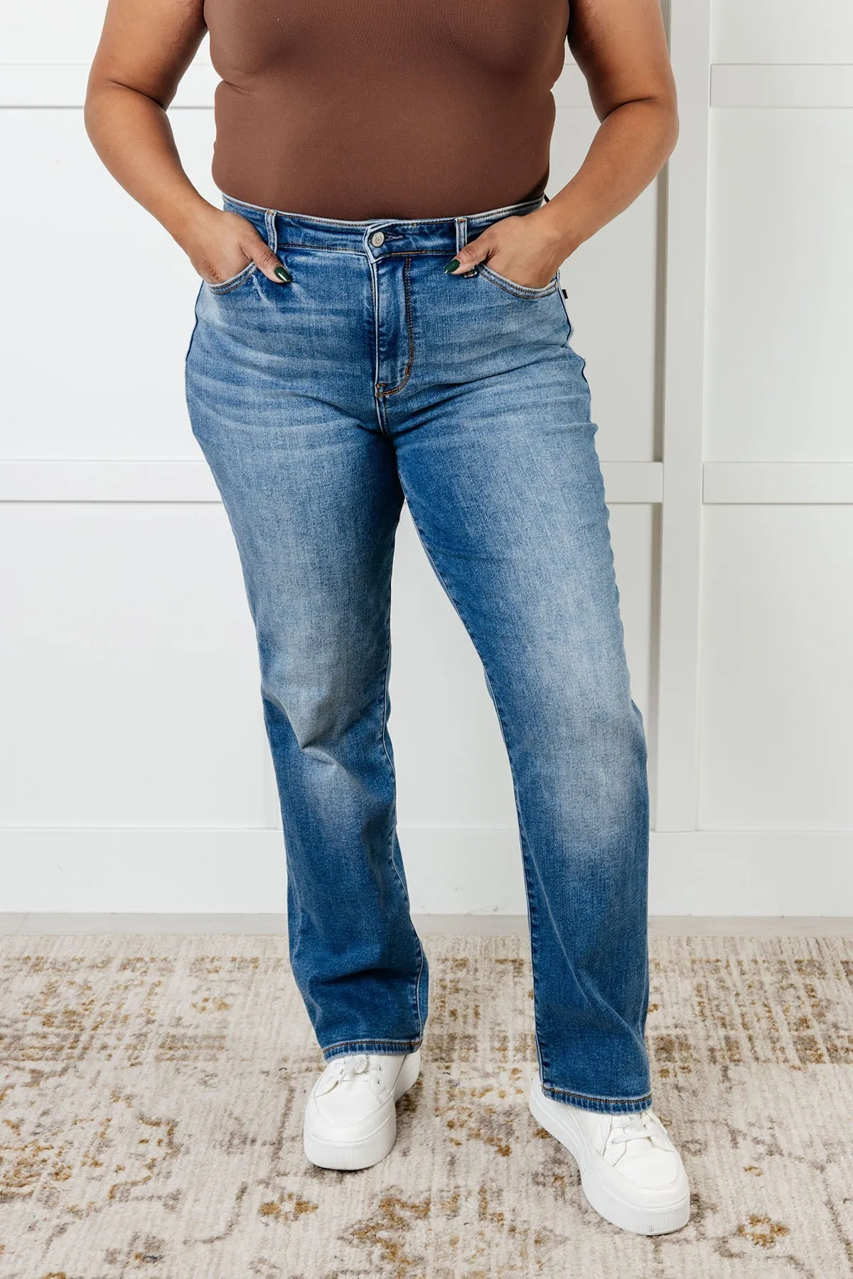 Nivea Vintage Wash Thermal Straight Jeans by Judy Blue