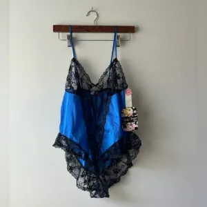 NWT Vintage body Fantasies black‎ and blue intimate sleep wear size L