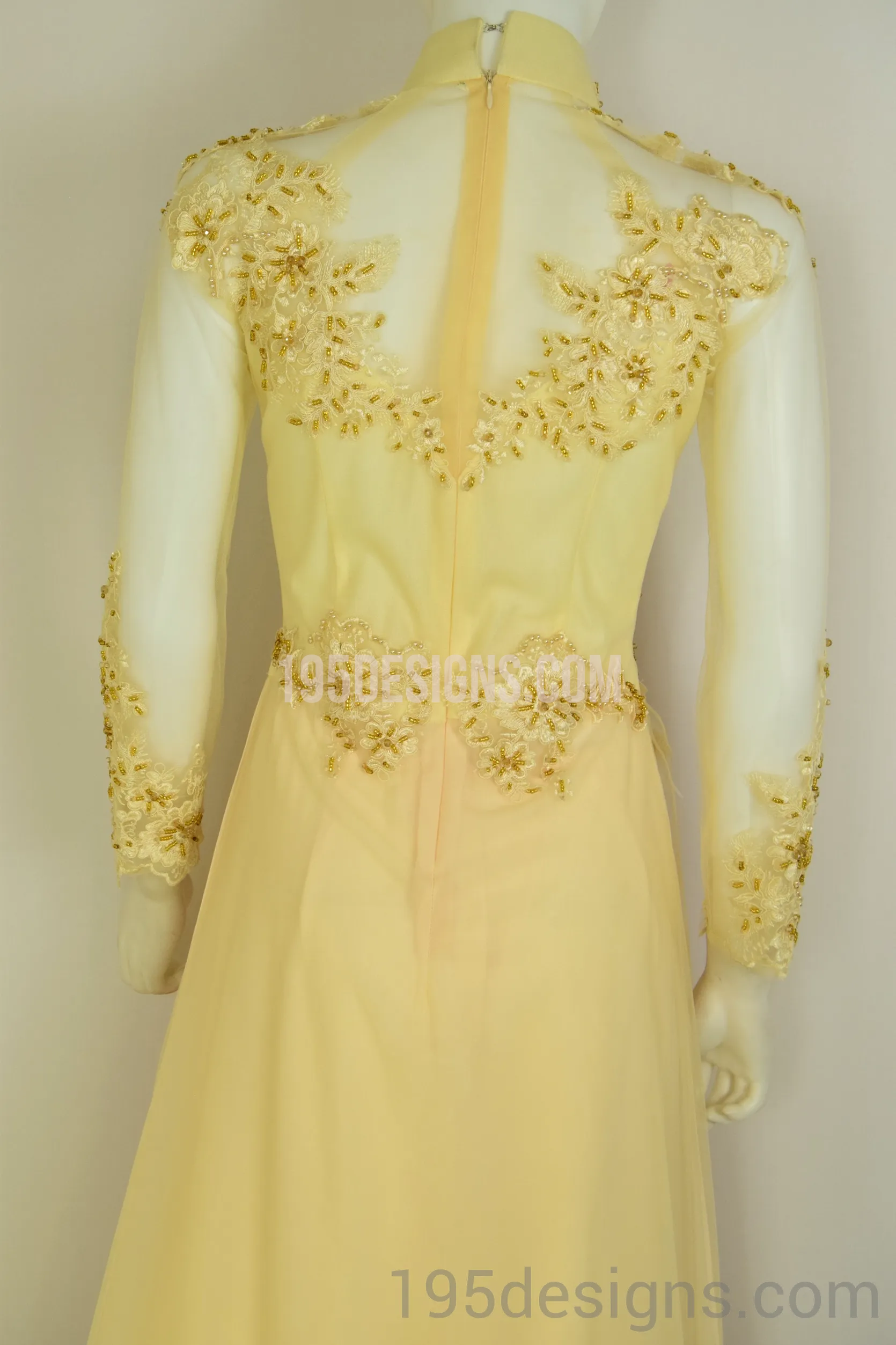 ÁO DÀI Cưới Kem Vàng cao cấp Kết Đá Pha Lê| Gold color AO DAI Crystal Wedding