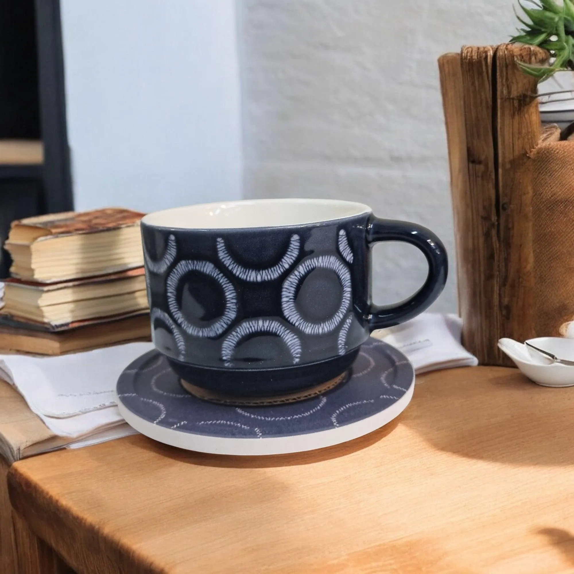 Organza Pattern Series - Ceramic Mugs with Coasters
