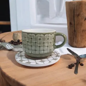 Organza Pattern Series - Ceramic Mugs with Coasters
