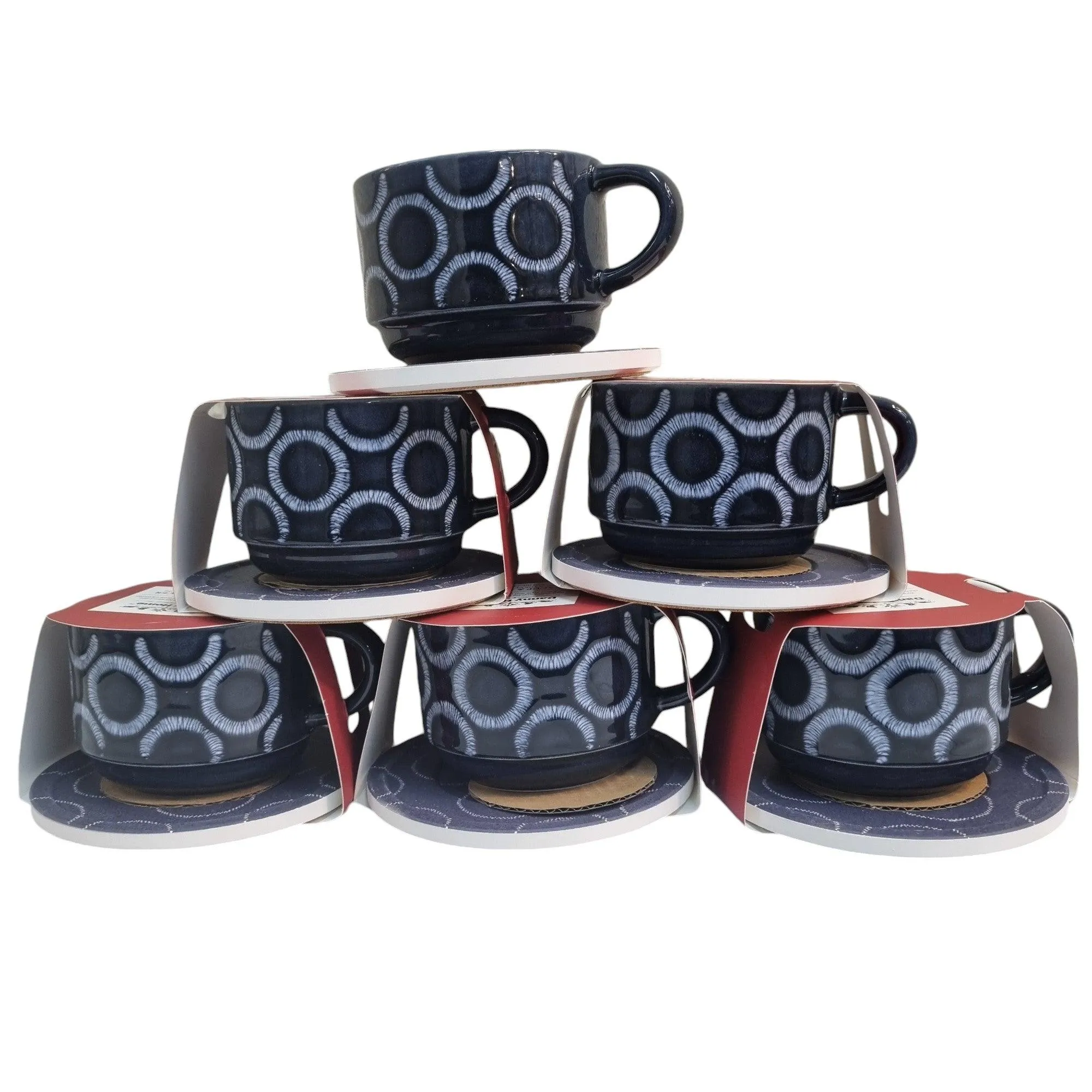 Organza Pattern Series - Ceramic Mugs with Coasters