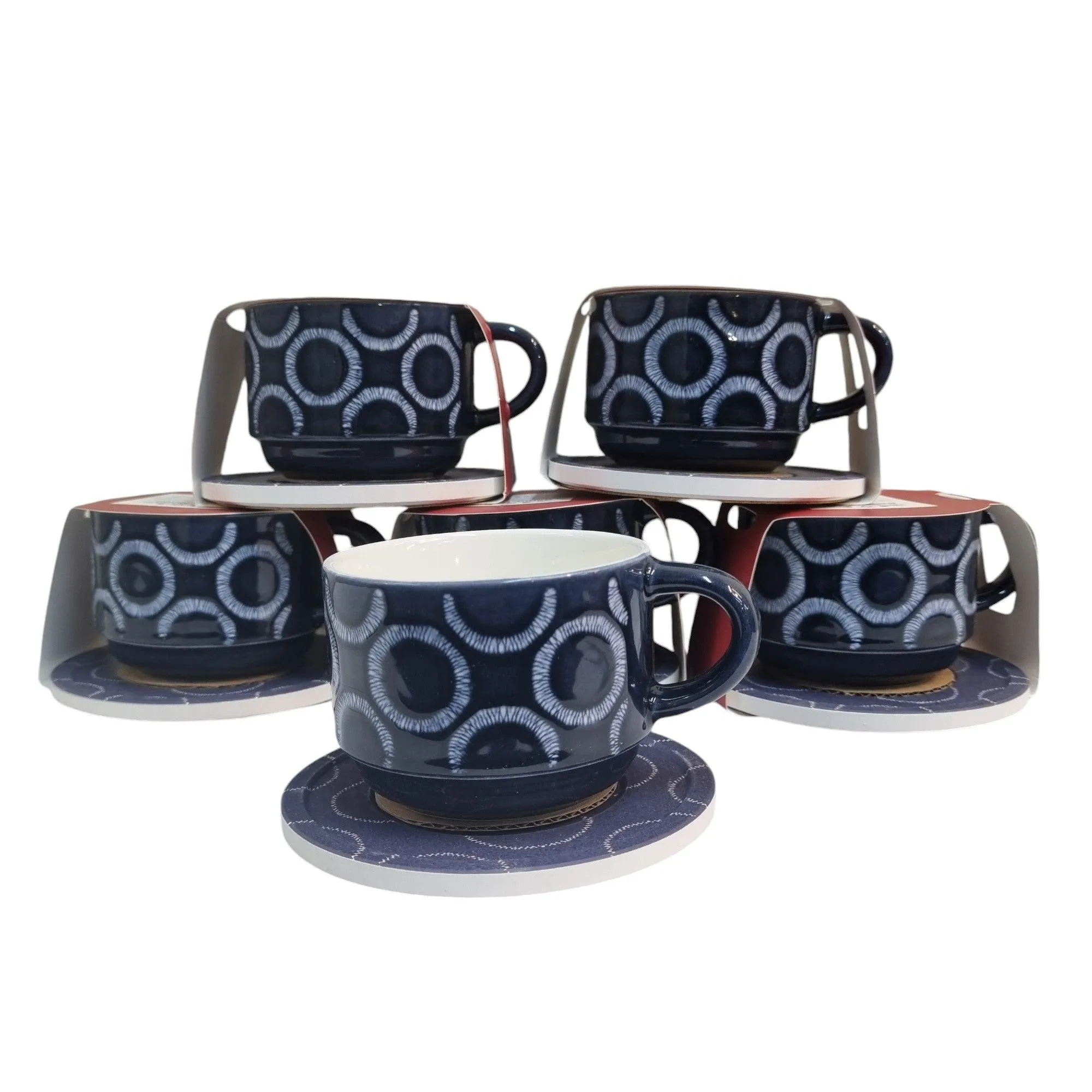 Organza Pattern Series - Ceramic Mugs with Coasters