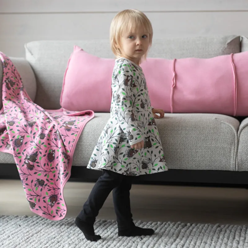PaaPii Morning Twirly Dress - Long Sleeve - Sand/Green (Only 2 left! 3-4 & 4-5y)