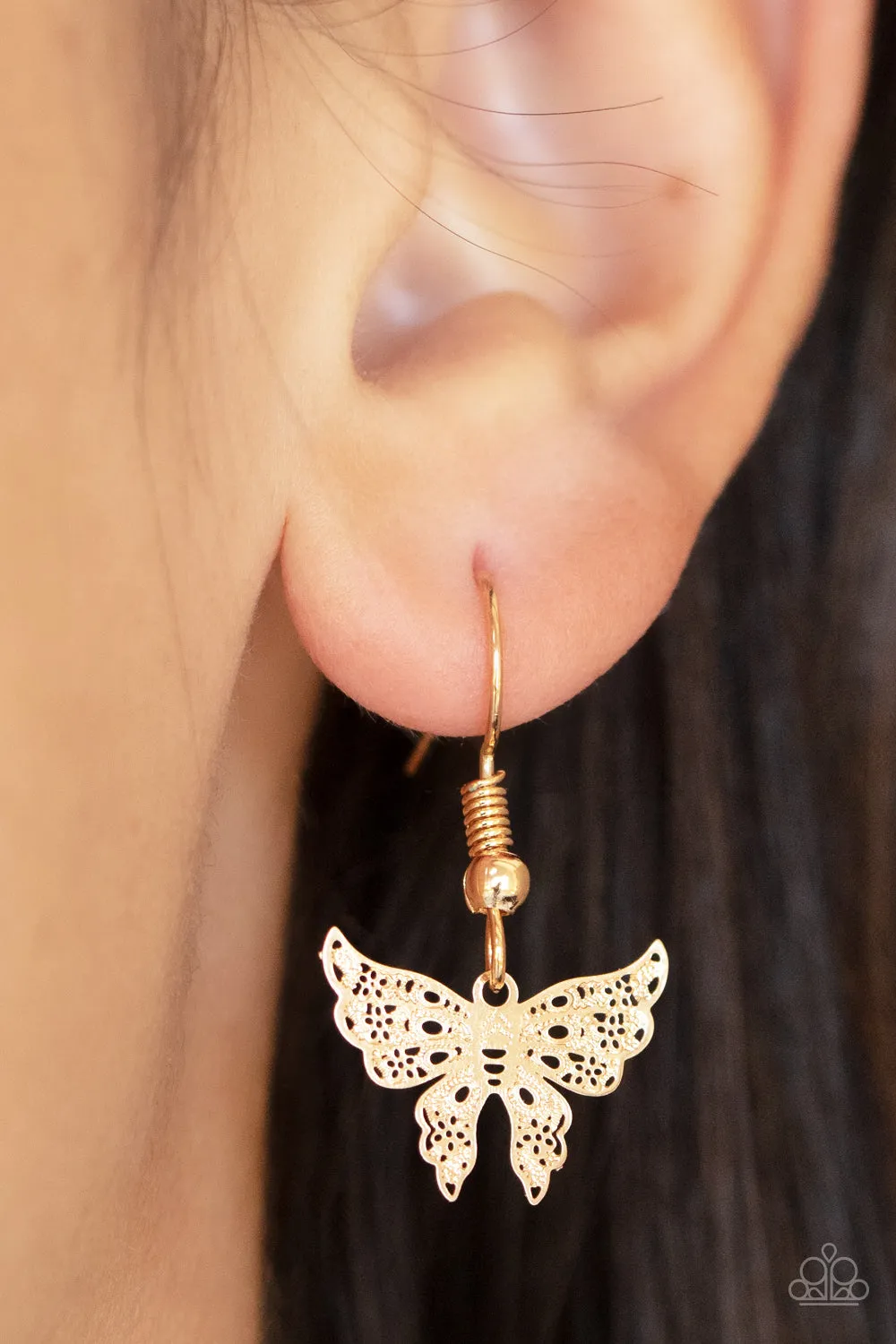 Paparazzi Bountiful Butterflies - Gold Butterfly Necklace