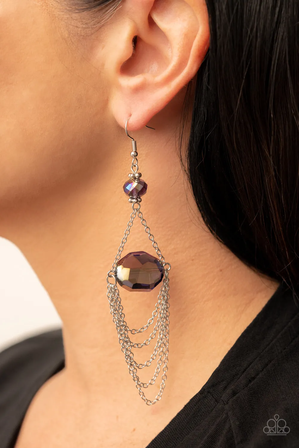 Paparazzi - Ethereally Extravagant -  Purple Earrings