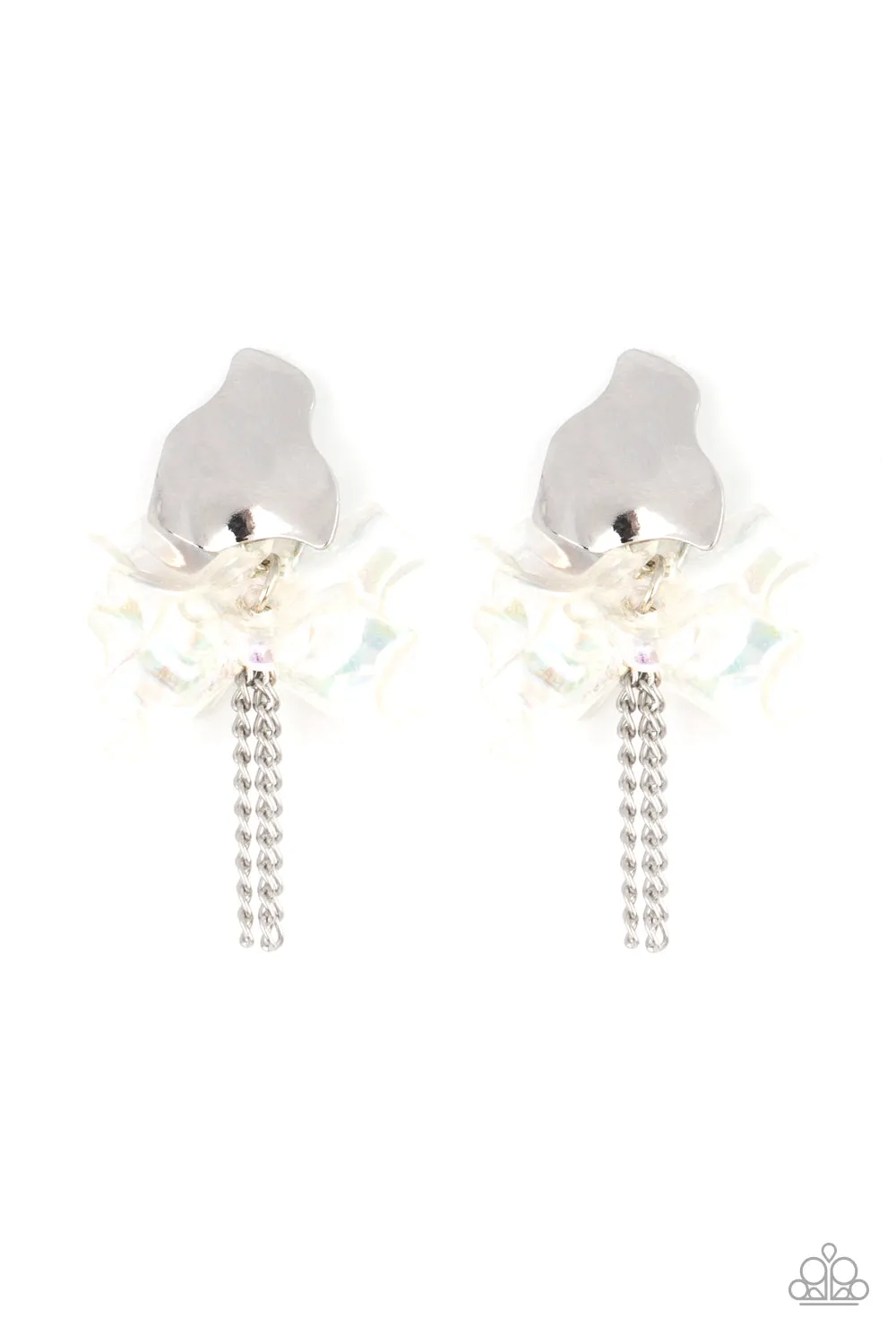 Paparazzi Harmonically Holographic Earrings White