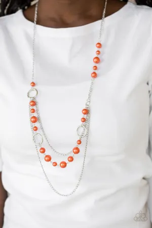 Paparazzi Party Dress Princess Necklace Orange