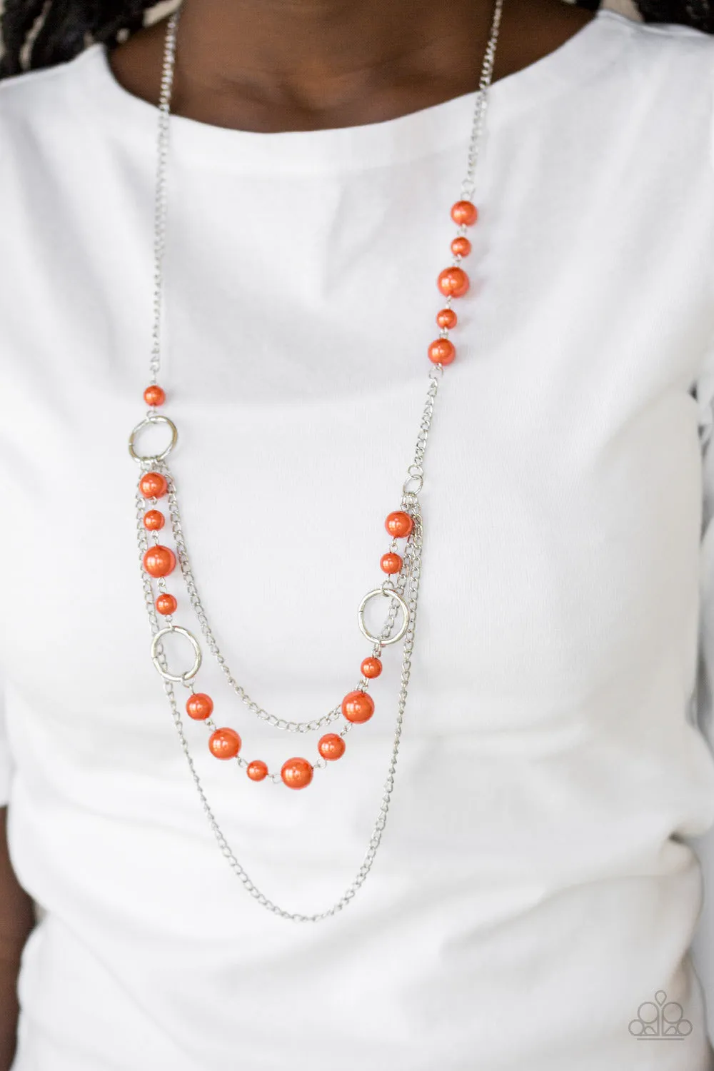 Paparazzi Party Dress Princess Necklace Orange