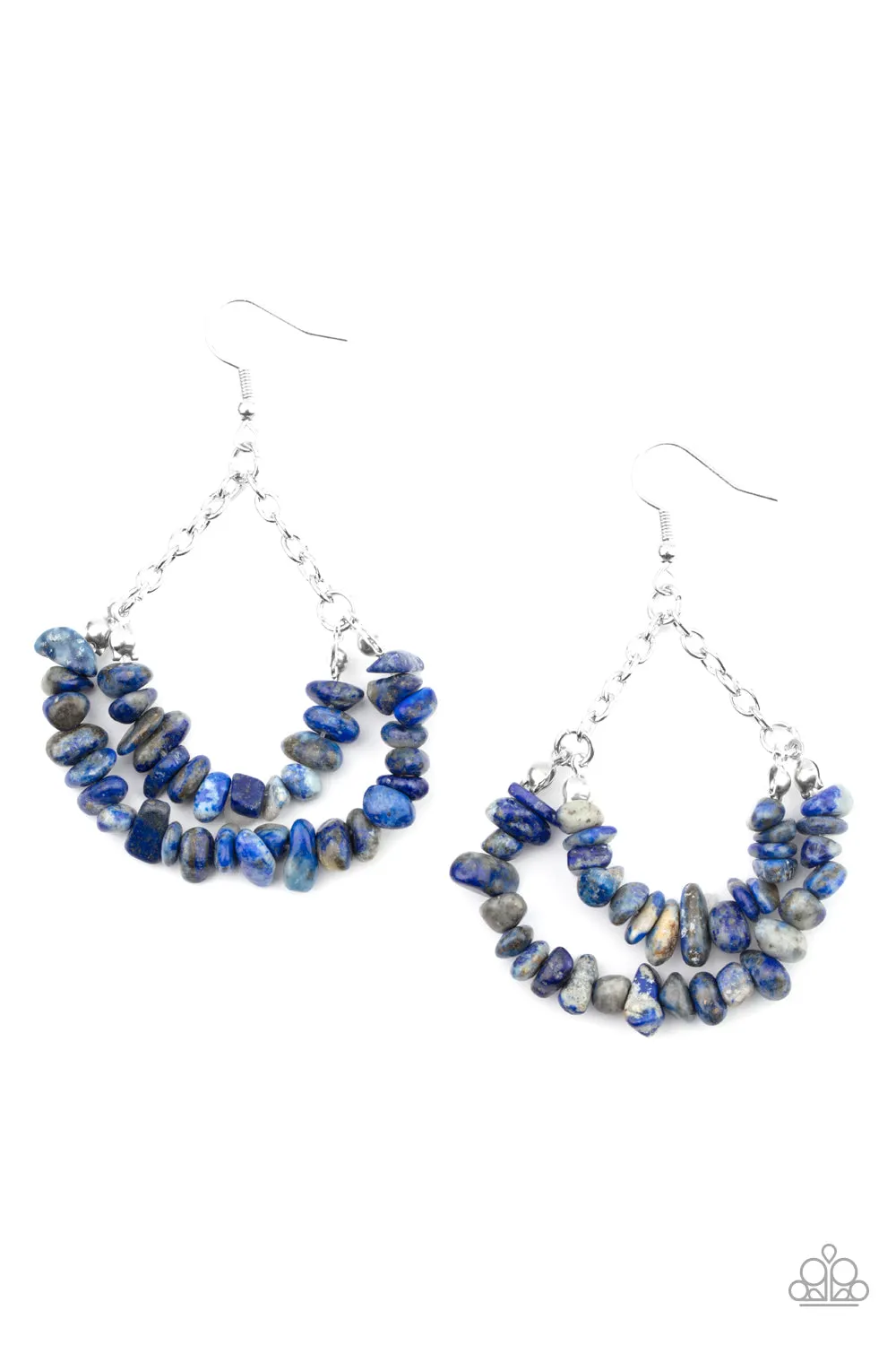 Paparazzi Rainbow Rock Gardens - Blue Stone Earrings